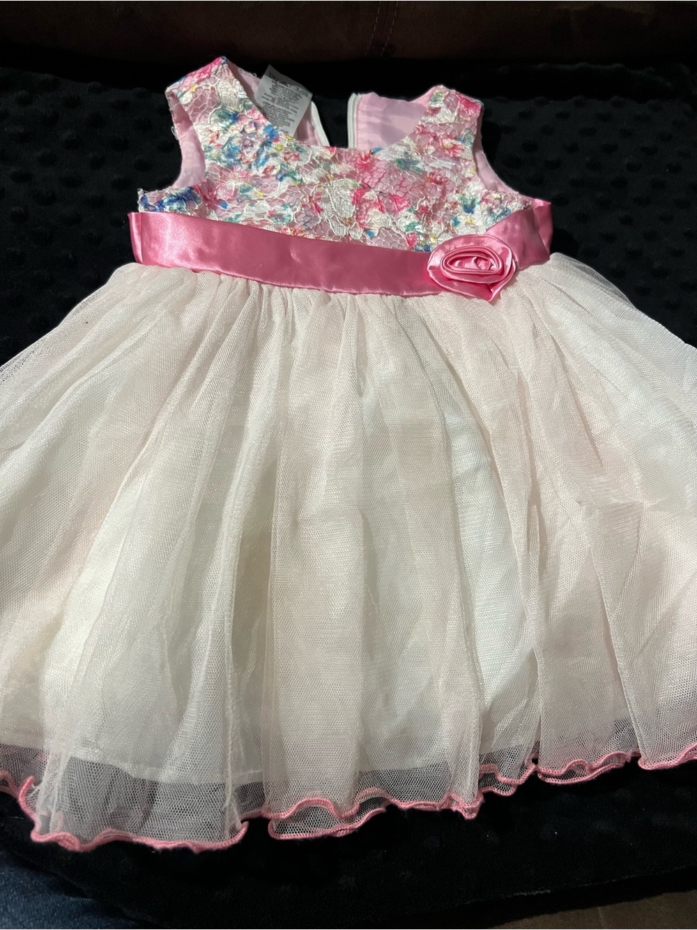 Bonnie Baby Pink and Ivory Floral Tulle Dress